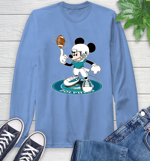 NFL Football Miami Dolphins Cheerful Mickey Disney Shirt Long Sleeve T-Shirt 12