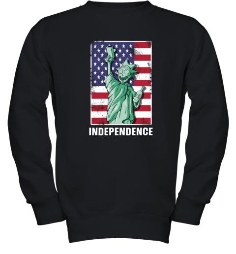 2kuq rick and morty statue of liberty independence day 4th of july shirts youth sweatshirt 47 front black