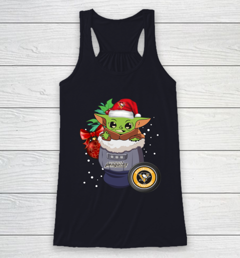 Pittsburgh Penguins Christmas Baby Yoda Star Wars Funny Happy NHL Racerback Tank 8