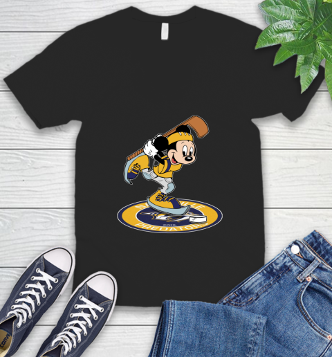 NHL Hockey Nashville Predators Cheerful Mickey Disney Shirt V-Neck T-Shirt
