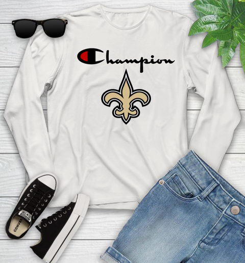 NFL Football New Orleans Saints Champion Shirt Youth Long Sleeve 10