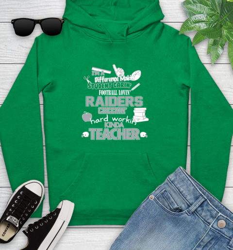 Oakland Raiders NFL I'm A Difference Making Student Caring Football Loving Kinda Teacher Youth Hoodie 9