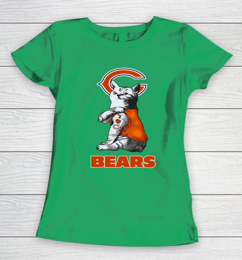 NFL Football My Cat Loves Chicago Bears Women's T-Shirt 5