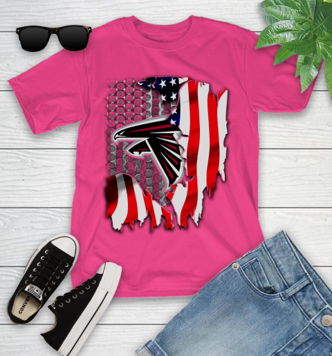 Atlanta Falcons NFL Football American Flag Youth T-Shirt 11