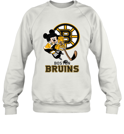 NHL Boston Bruins Mickey Mouse Disney Hockey T Shirt Youth Long