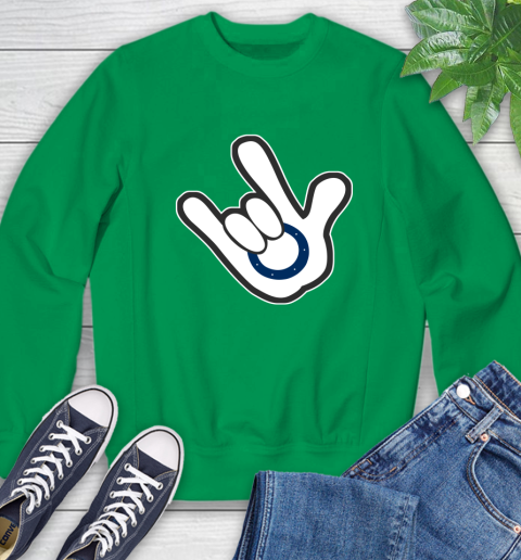 Indianapolis Colts NFL Football Mickey Rock Hand Disney Sweatshirt 6