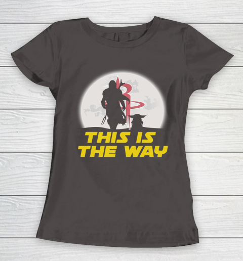 Houston Rockets NBA Basketball Star Wars Yoda And Mandalorian This Is The Way Women's T-Shirt 7