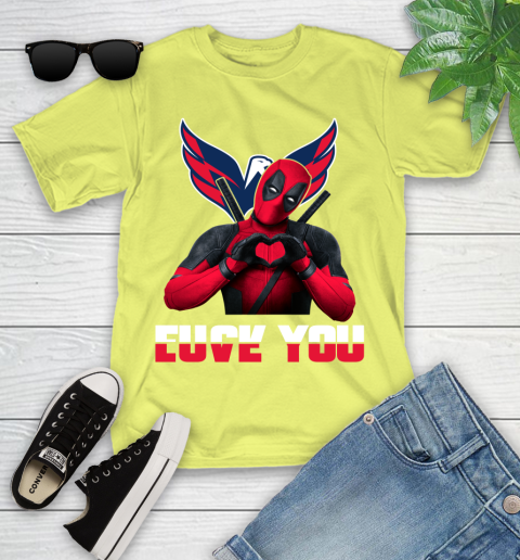 NHL Washington Capitals Deadpool Love You Fuck You Hockey Sports Youth T-Shirt 10
