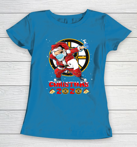 Boston Bruins Funny Santa Claus Dabbing Christmas 2020 NHL Women's T-Shirt 6