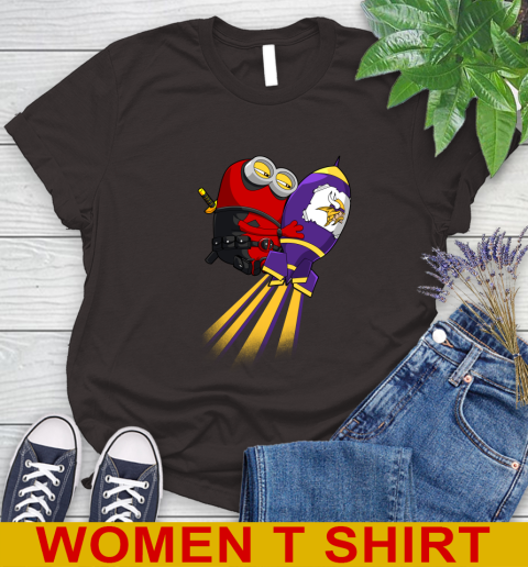 NFL Football Minnesota Vikings Deadpool Minion Marvel Shirt Women's T-Shirt 9