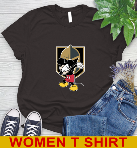 Vegas Golden Knights NHL Hockey Dabbing Mickey Disney Sports Women's T-Shirt 9 Vegas Golden Knights NHL Hockey Dabbing Mickey Disney Sports Women's T-Shirt - Image 9