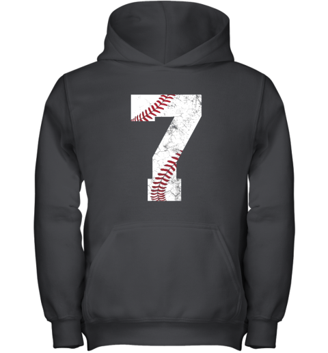 Kids 7th Birthday Shirt Baseball Boys Kids Seven 7 Seventh Gift Youth Hoodie