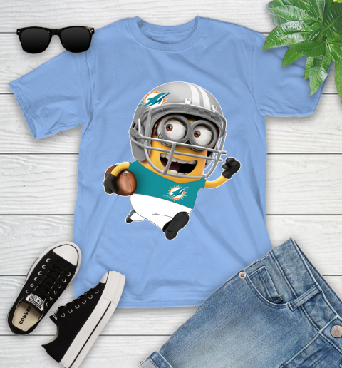 NFL Miami Dolphins Minions Disney Football Sports Youth T-Shirt 11