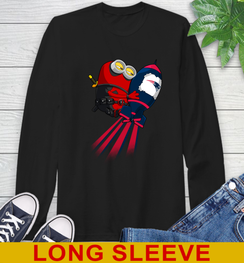 NFL Football New England Patriots Deadpool Minion Marvel Shirt Long Sleeve T-Shirt