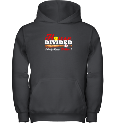 House Divided I Only Raise Ballers Softball Baseball Youth Hoodie
