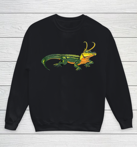 Loki gator Alligator loki Croki Crocodile God of mischief Youth Sweatshirt