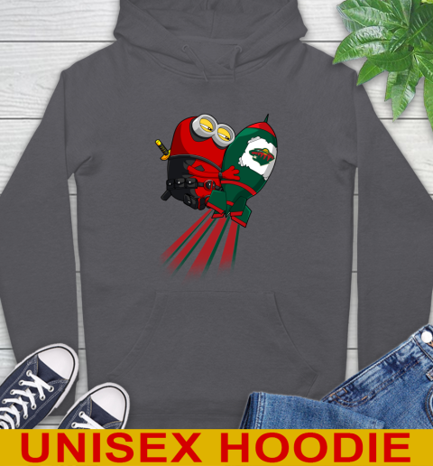 NHL Hockey Minnesota Wild Deadpool Minion Marvel Shirt Hoodie 7