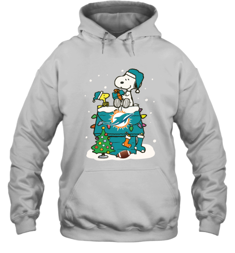 A Happy Christmas With Miami Dolphins Snoopy Shirts Hoodie