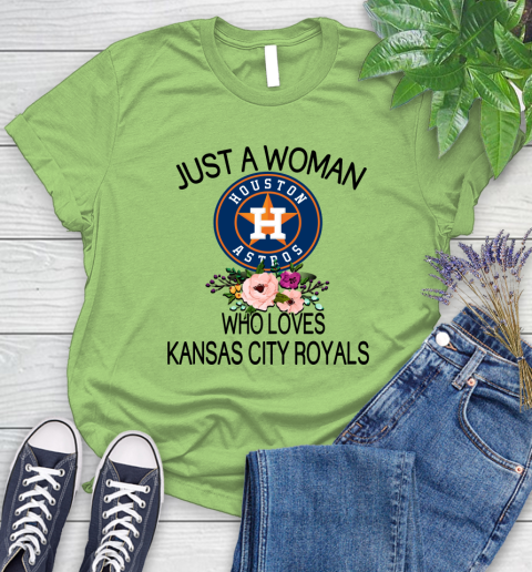 MLB Just A Woman Who Loves Kansas City Royals Baseball Sports Women's T-Shirt 7