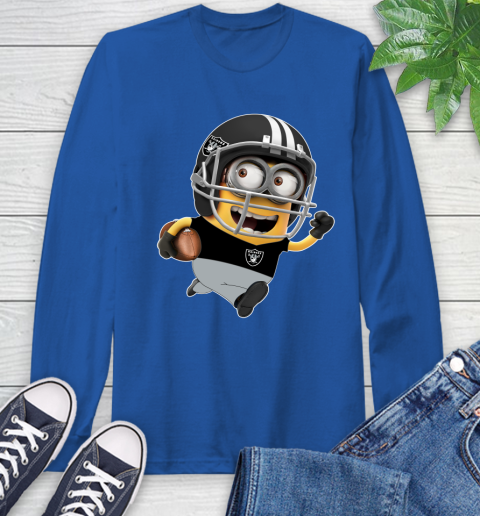 NFL Oakland Raiders Minions Disney Football Sports Long Sleeve T-Shirt 9