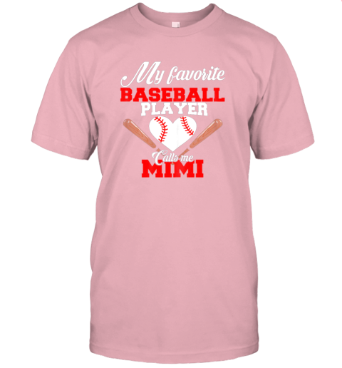 6l8r my favorite baseball player calls me mimi shirt womens gift jersey t shirt 60 front pink