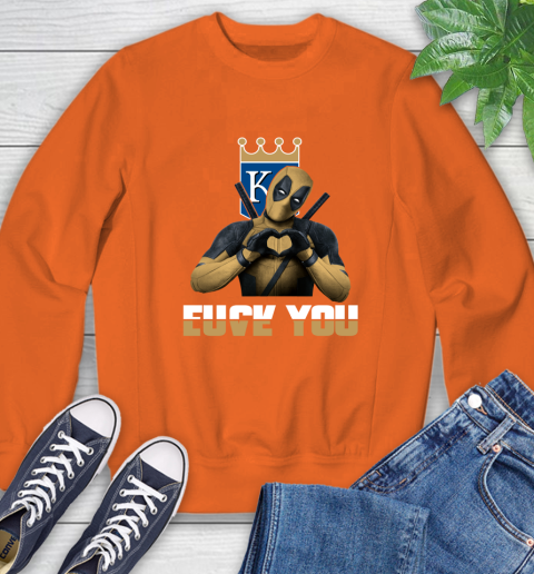 MLB Kansas City Royals Deadpool Love You Fuck You Baseball Sports Sweatshirt 3