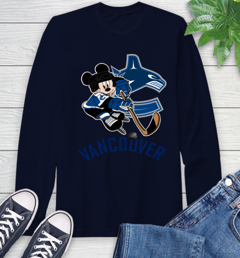 NHL Vancouver Canucks Mickey Mouse Disney Hockey T Shirt Long Sleeve T-Shirt 4
