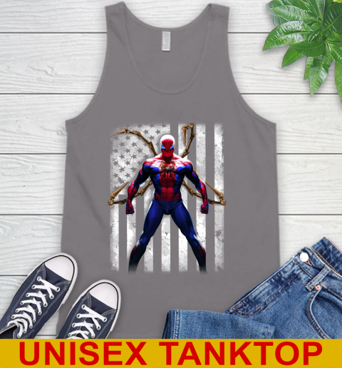 NHL Hockey Calgary Flames Spider Man Avengers Marvel American Flag Shirt Tank Top 6