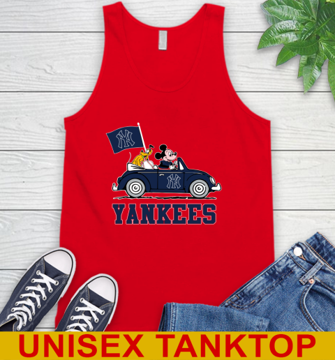 MLB Baseball New York Yankees Pluto Mickey Driving Disney Shirt Tank Top 6