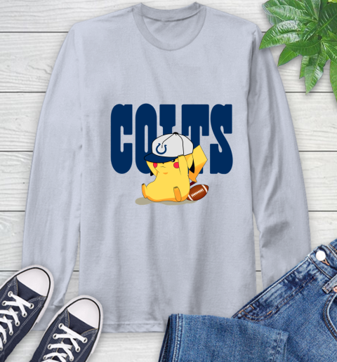 NFL Pikachu Football Sports Indianapolis Colts Long Sleeve T-Shirt 6