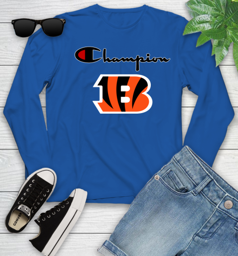 NFL Football Cincinnati Bengals Champion Shirt Youth Long Sleeve 7