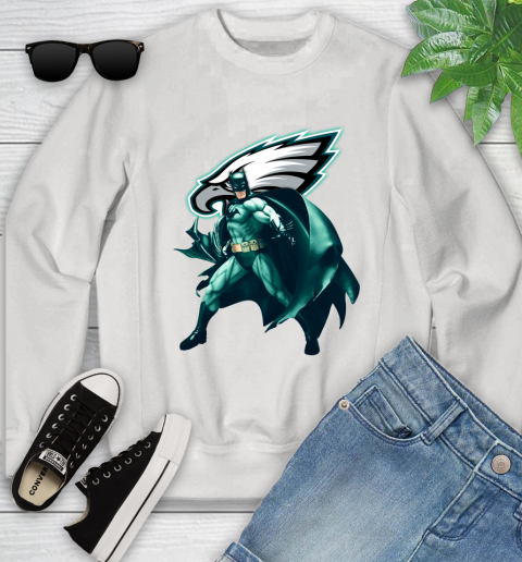 NFL Batman Football Sports Philadelphia Eagles Youth Sweatshirt