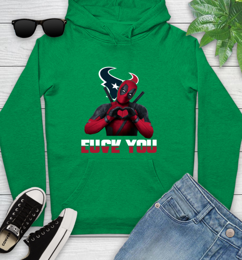 NHL Houston Texans Deadpool Love You Fuck You Football Sports Youth Hoodie 9