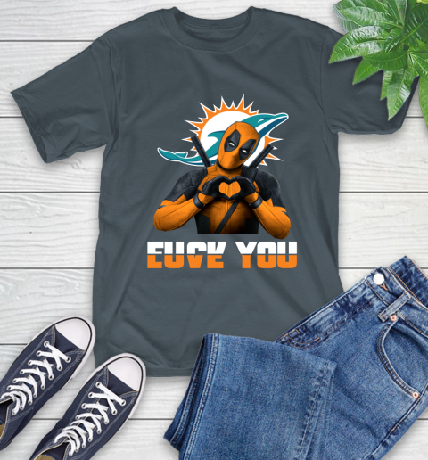 NHL Miami Dolphins Deadpool Love You Fuck You Football Sports T-Shirt 10