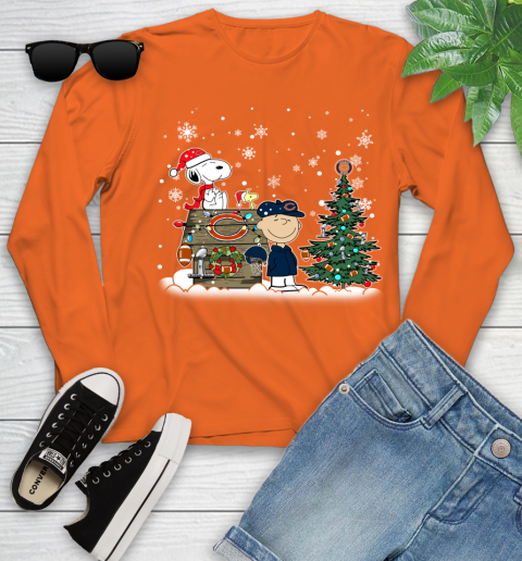 NFL Chicago Bears Snoopy Charlie Brown Christmas Football Super Bowl Sports Youth Long Sleeve 3