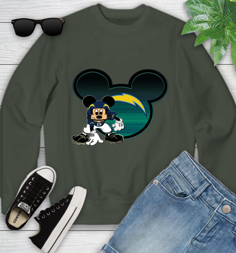 NFL Los Angeles Chargers Mickey Mouse Disney Football T Shirt Youth Sweatshirt 10