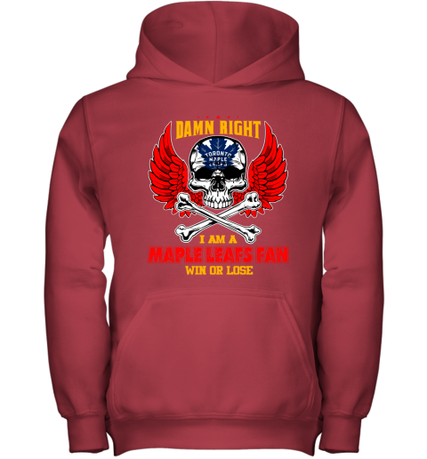 NHL Damn Right I Am A Tampa Bay Lightning Win Or Lose Skull Hockey Sports PMYLAED6yLE youth hoodie 43 95 151514 front red