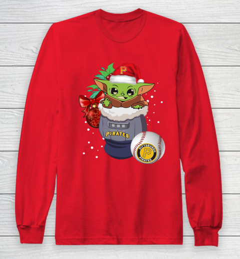 Pittsburgh Pirates Christmas Baby Yoda Star Wars Funny Happy MLB Long Sleeve T-Shirt 10
