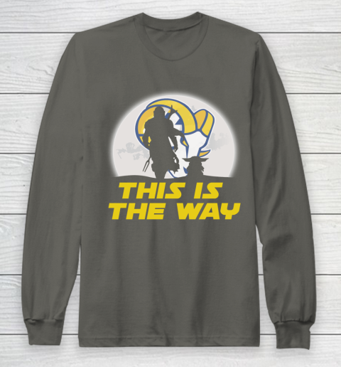 Los Angeles Rams NFL Football Star Wars Yoda And Mandalorian This Is The Way Long Sleeve T-Shirt 5