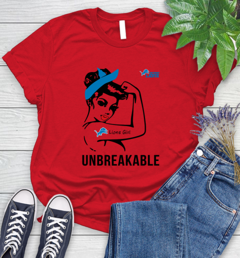 NFL Detroit Lions Girl Unbreakable Football Sports Women's T-Shirt 9