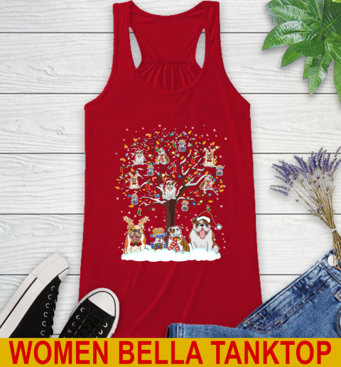 Bulldog dog pet lover light christmas tree shirt 40
