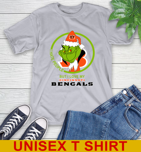 Cincinnati Bengals NFL Christmas Grinch I Hate People But I Love My Favorite Football Team T-Shirt 6