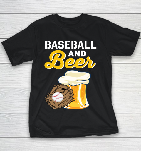 Beer Lover Funny Shirt Baseball And Beer Youth T-Shirt