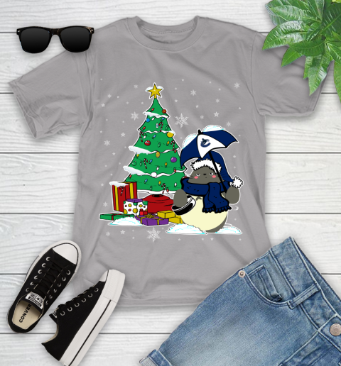 Vancouver Canucks NHL Hockey Cute Tonari No Totoro Christmas Sports Youth T-Shirt 4