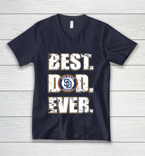 MLB San Diego Padres Baseball Best Dad Ever Family Shirt V-Neck T-Shirt 2