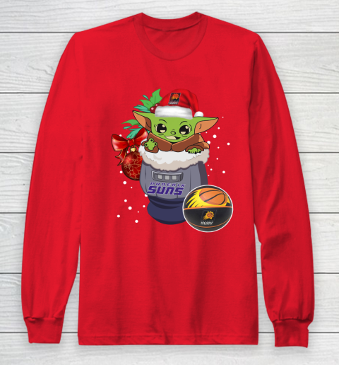 Phoenix Suns Christmas Baby Yoda Star Wars Funny Happy NBA Long Sleeve T-Shirt 10