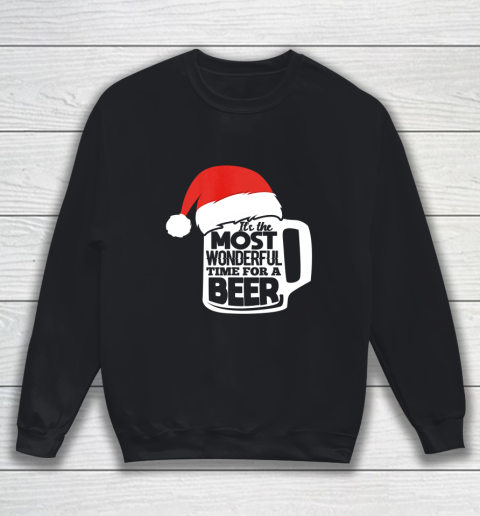It s The Most Wonderful Time For A Beer Christmas Funny Xmas Sweatshirt