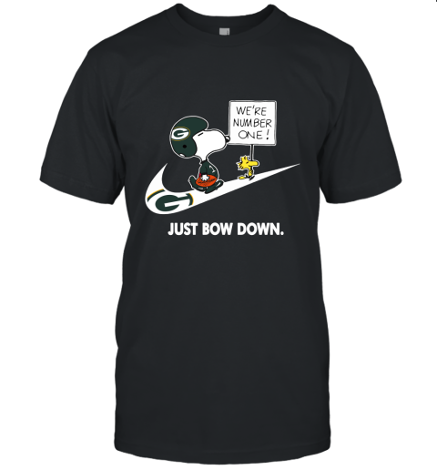 Green Bay Packers Are Number One – Just Bow Down Snoopy Unisex Jersey Tee