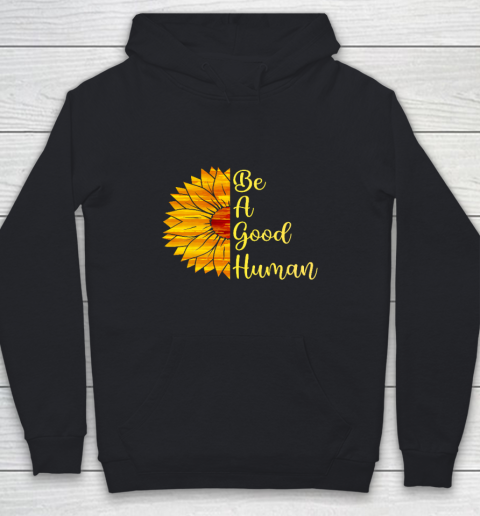 Be A Good Human Sunflower Youth Hoodie