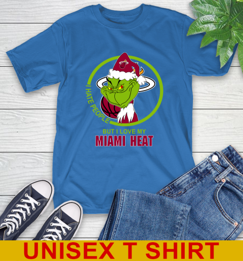 Miami Heat NBA Christmas Grinch I Hate People But I Love My Favorite Basketball Team T-Shirt 9